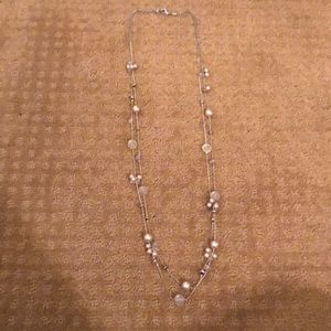 Crystal and faux pearl necklace